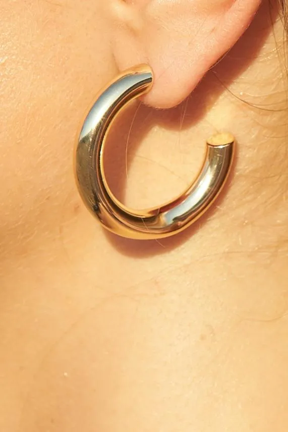 Sosandar Gold Plated Chunky Hoop Earrings Women Jewellery