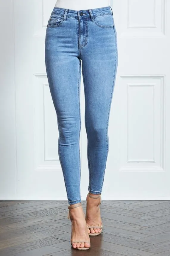 Sosandar Grace Light Wash Organic Skinny Jeans Women Jeans and Jeggings
