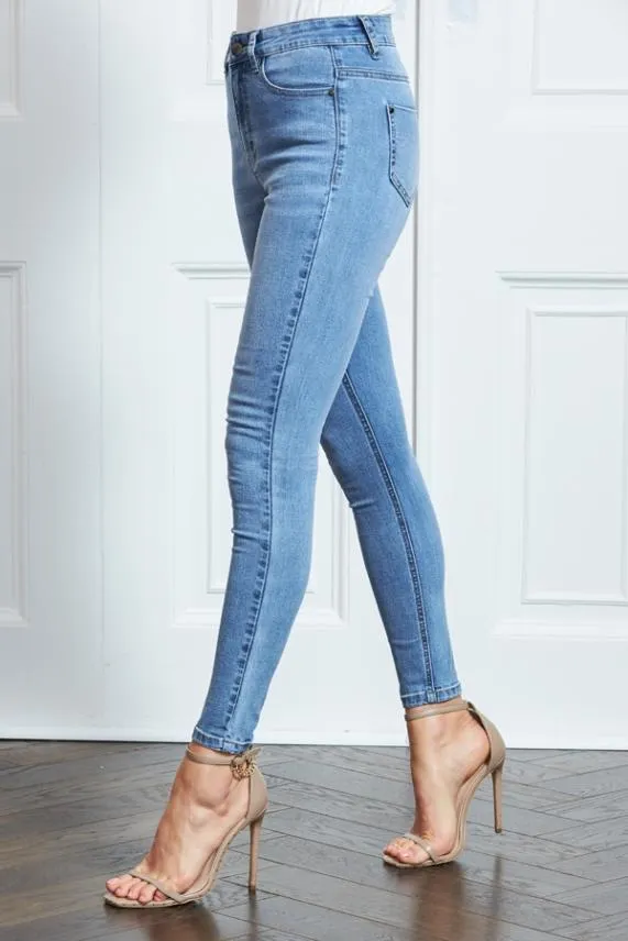 Sosandar Grace Light Wash Organic Skinny Jeans Women Jeans and Jeggings