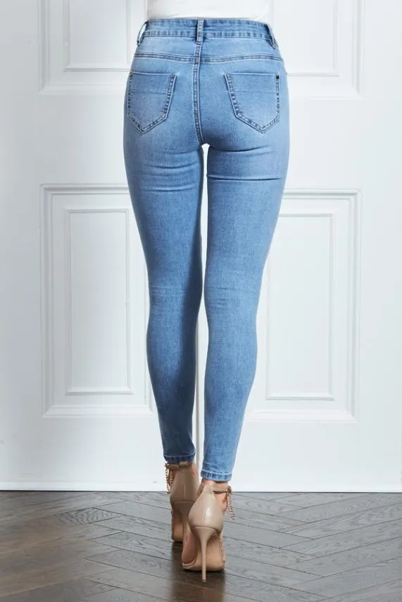Sosandar Grace Light Wash Organic Skinny Jeans Women Jeans and Jeggings