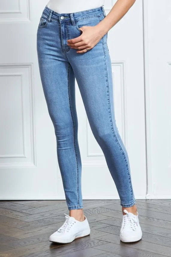 Sosandar Grace Light Wash Organic Skinny Jeans Women Jeans and Jeggings