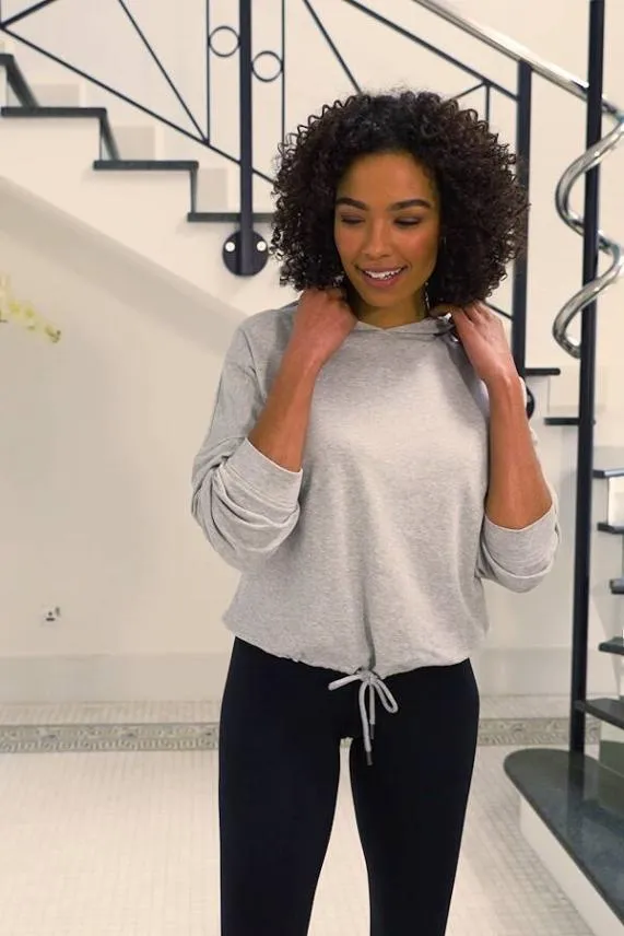 Sosandar Grey Marl Premium Loungewear Hooded Top Grey Women Loungewear