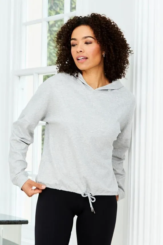 Sosandar Grey Marl Premium Loungewear Hooded Top Grey Women Loungewear