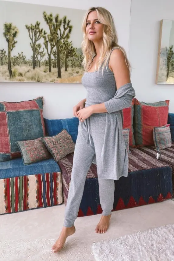 Sosandar Grey Super Soft Loungewear Cardigan Grey Women Nightwear