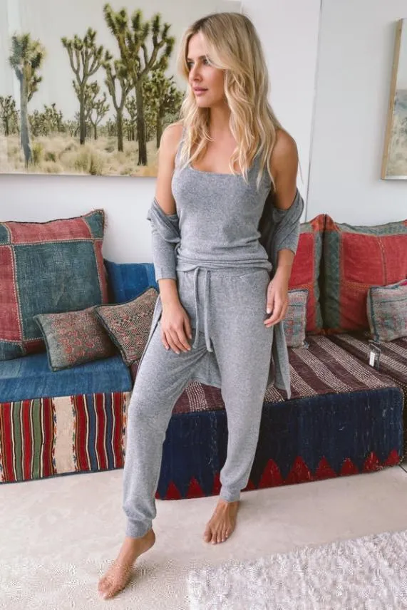 Sosandar Grey Super Soft Loungewear Cardigan Grey Women Nightwear