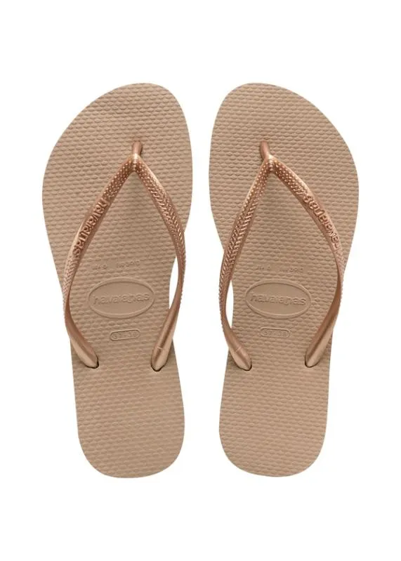 Sosandar Havaianas Rose Gold Slim Flip Flops Women Sandals and Flip Flops