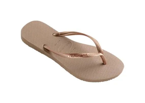 Sosandar Havaianas Rose Gold Slim Flip Flops Women Sandals and Flip Flops