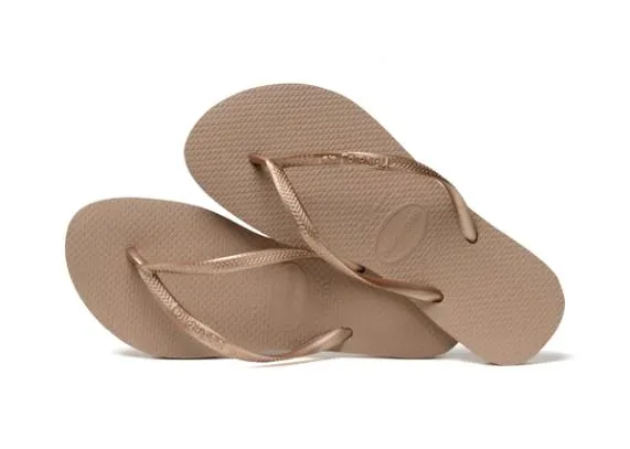 Sosandar Havaianas Rose Gold Slim Flip Flops Women Sandals and Flip Flops