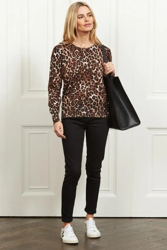 Sosandar Leopard Print Relaxed Fit Jumper Women Knitwear