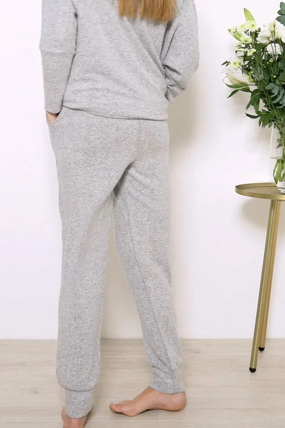 Sosandar Light Grey Super Soft Loungewear Joggers Light Grey Women Nightwear