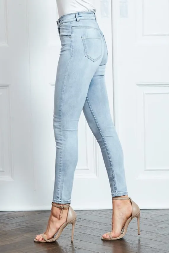 Sosandar Light Wash Perfect Skinny Jeans Light Wash Women Jeans and Jeggings