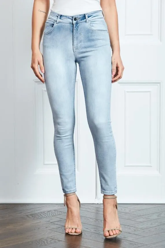 Sosandar Light Wash Perfect Skinny Jeans Light Wash Women Jeans and Jeggings