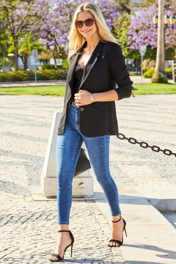 Sosandar Mid Blue Organic Sculpting Skinny Jeans Mid Blue Women Jeans and Jeggings