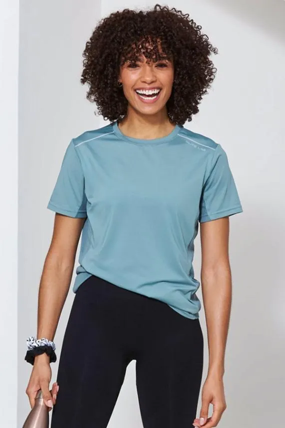 Sosandar Mint Blue Breathable Activewear T Shirt Blue Women Activewear