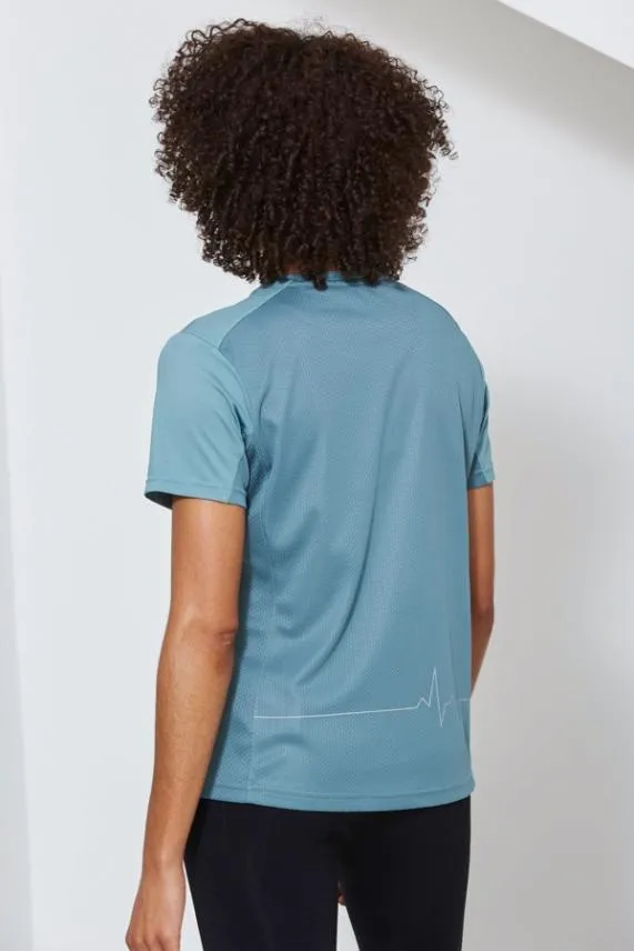 Sosandar Mint Blue Breathable Activewear T Shirt Blue Women Activewear