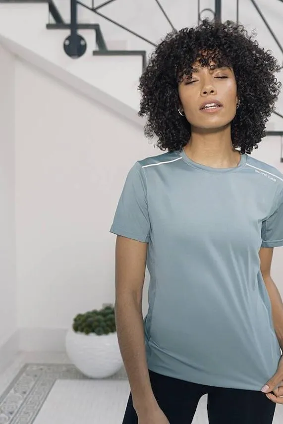 Sosandar Mint Blue Breathable Activewear T Shirt Blue Women Activewear