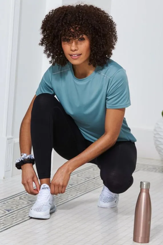 Sosandar Mint Blue Breathable Activewear T Shirt Blue Women Activewear