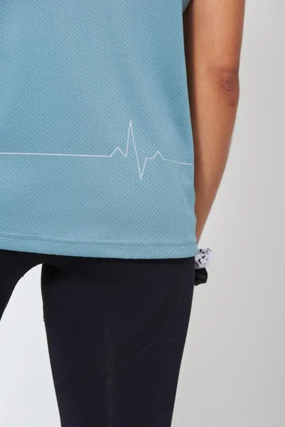 Sosandar Mint Blue Breathable Activewear T Shirt Blue Women Activewear