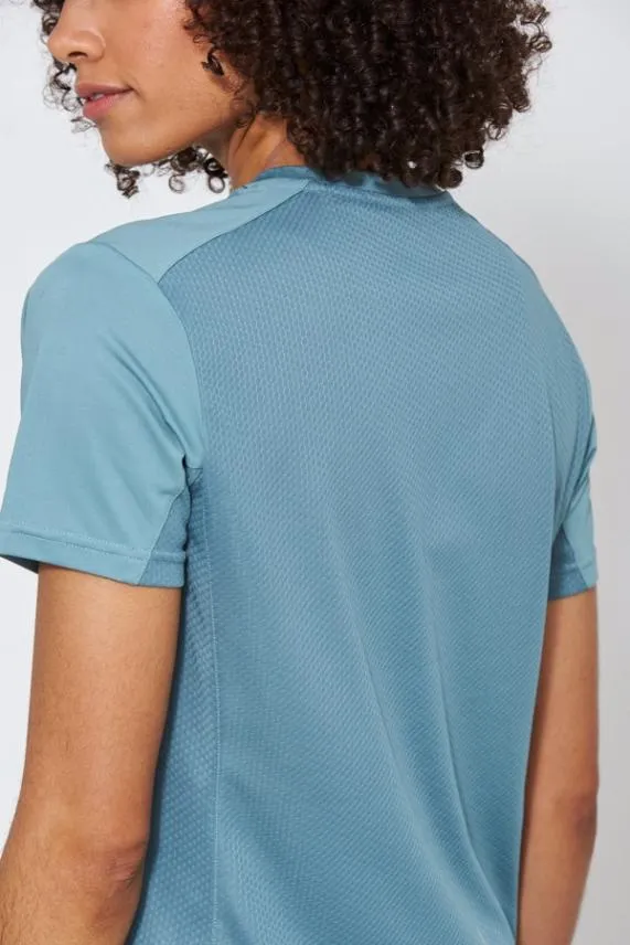 Sosandar Mint Blue Breathable Activewear T Shirt Blue Women Activewear