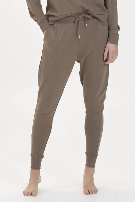 Sosandar Mocha Slim Leg ChillOut Joggers Women Loungewear