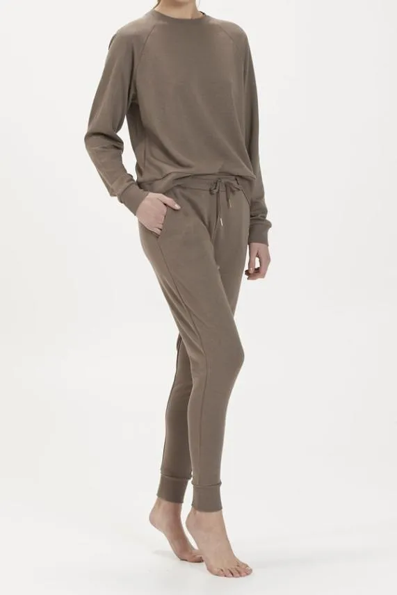 Sosandar Mocha Slim Leg ChillOut Joggers Women Loungewear