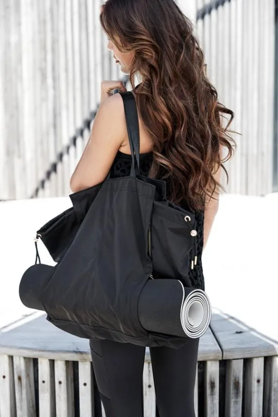 Sosandar Namaste Black Yoga Shoulder Bag Black Women Bags and Belts