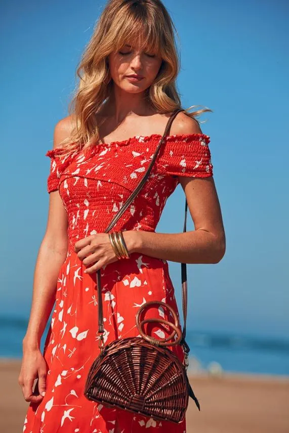 Sosandar Oak Half Moon Woven Basket Bag Women Bags and Belts