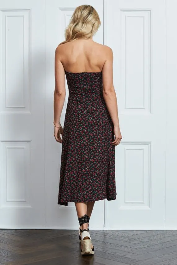 Sosandar Rose Bud Print Bandeau Dress Rose Bud Women Dresses