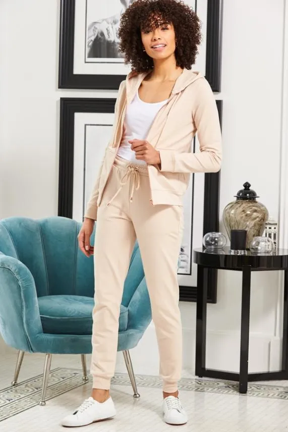Sosandar Seychelles Sand Premium Hooded Top With Rose Gold Trim Women Loungewear