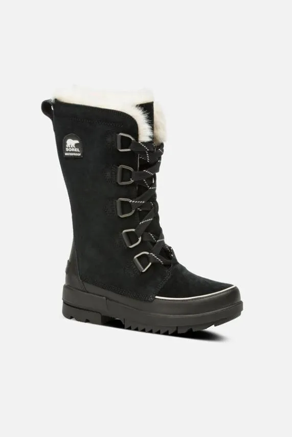 Sosandar Sorel Black Fleece Lined Lace Up Mid Hiker Boot Black Women Boots