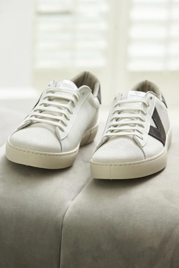 Sosandar Victoria Anthracita Black V Detail Leather Trainers Black Women Trainers 8211 Superga and Victoria