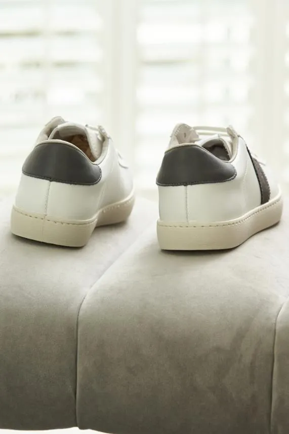 Sosandar Victoria Anthracita Black V Detail Leather Trainers Black Women Trainers 8211 Superga and Victoria