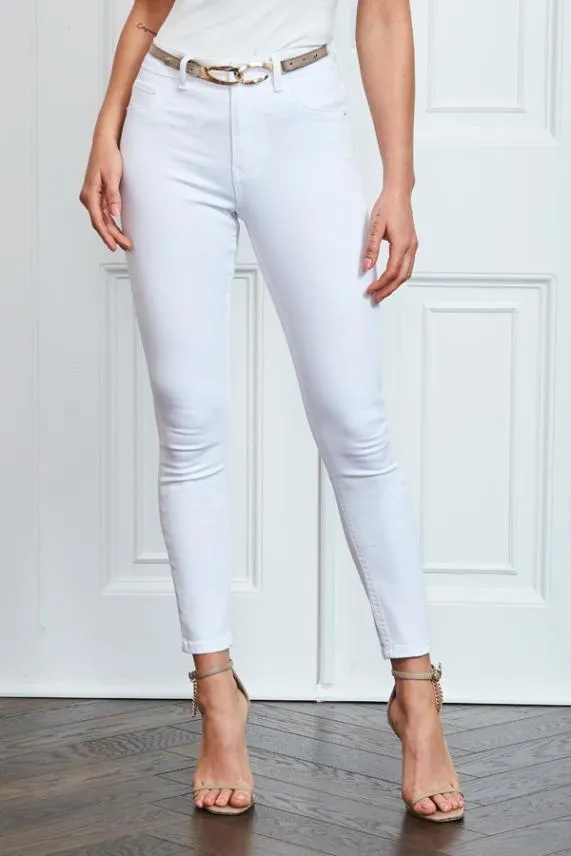 Sosandar White Perfect Skinny Jeans White Women Jeans and Jeggings