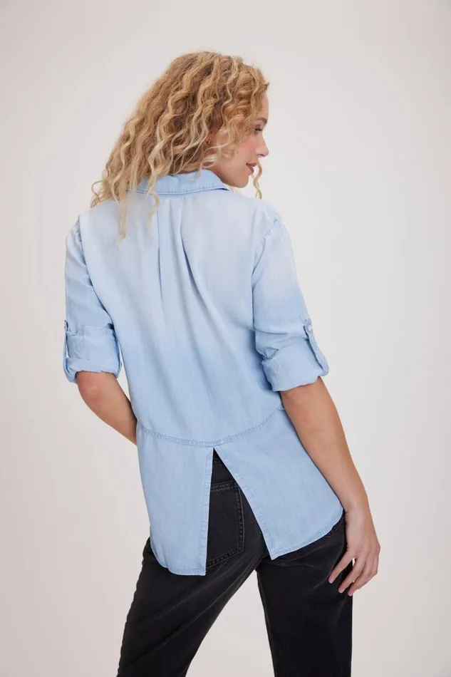 Split Back Button Down 8211 Sunbleach Wash Women Bella Dahl Long Sleeve
