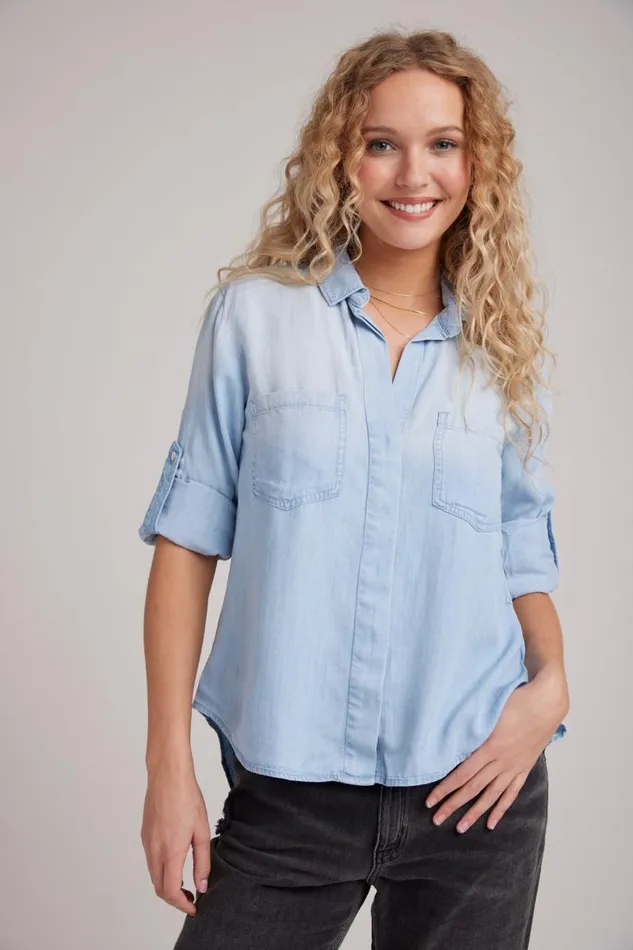 Split Back Button Down 8211 Sunbleach Wash Women Bella Dahl Long Sleeve