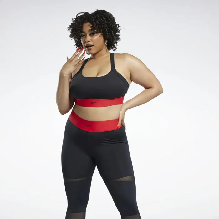 Sports Bras Womens Reebok Cardi B Bralette Plus Size Black