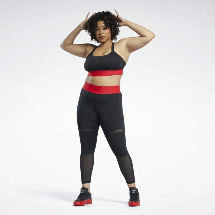 Sports Bras Womens Reebok Cardi B Bralette Plus Size Black