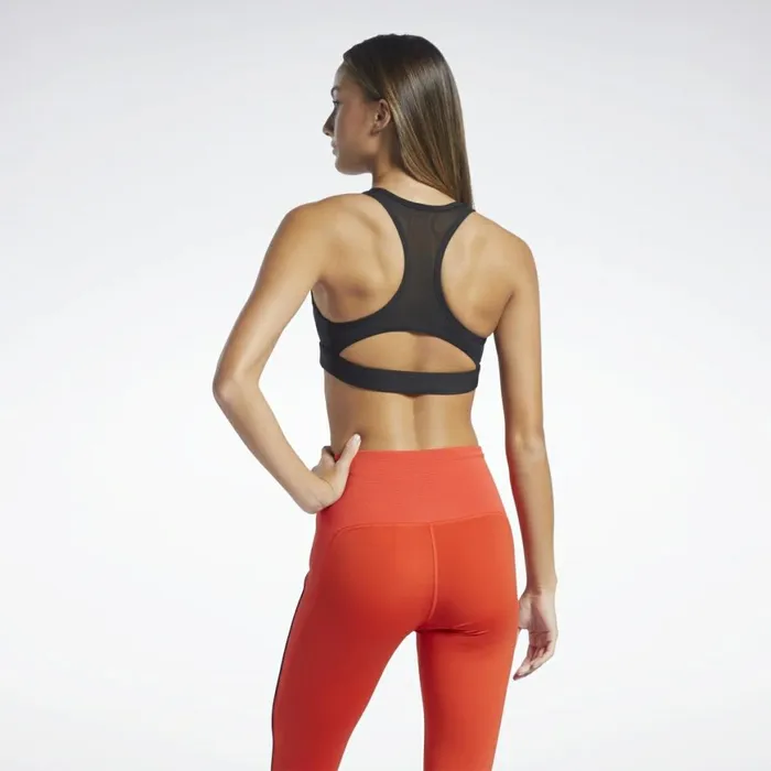 Sports Bras Womens Reebok Lux Racer MediumImpact Sports Bra Black