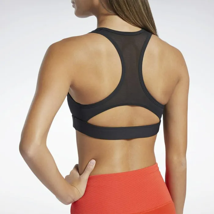 Sports Bras Womens Reebok Lux Racer MediumImpact Sports Bra Black