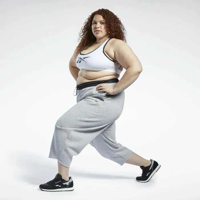 Sports Bras Womens Reebok Lux Racer MediumImpact Sports Bra Plus Size White