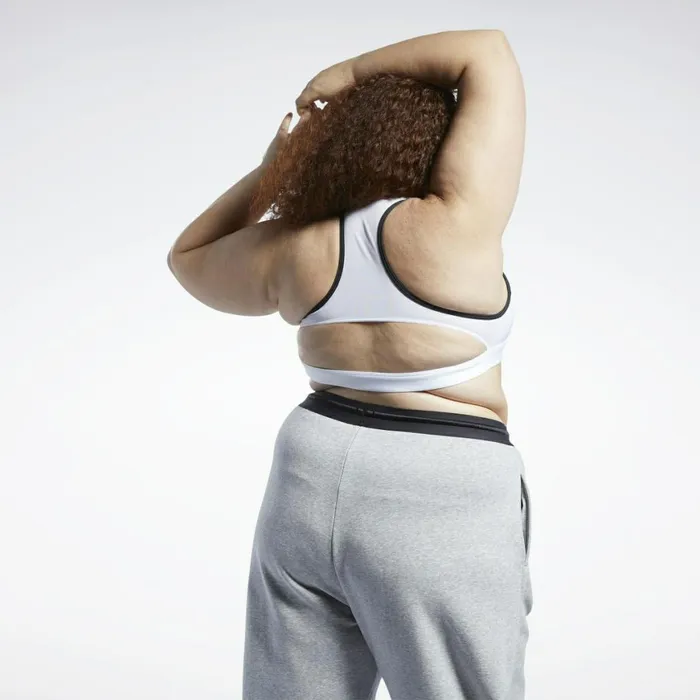 Sports Bras Womens Reebok Lux Racer MediumImpact Sports Bra Plus Size White