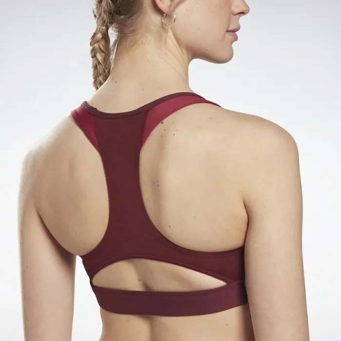 Sports Bras Womens Reebok Lux Racer Padded Colorblock Sports Bra Maroon