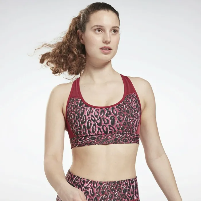 Sports Bras Womens Reebok Lux Racer Padded Sports Bra Punch Berry