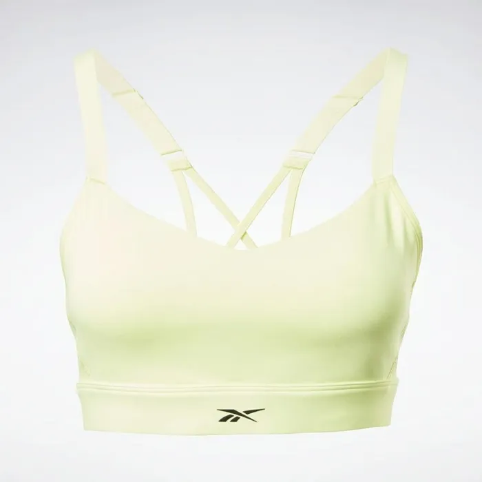 Sports Bras Womens Reebok Lux Strappy MediumImpact Sports Bra Energy Glow