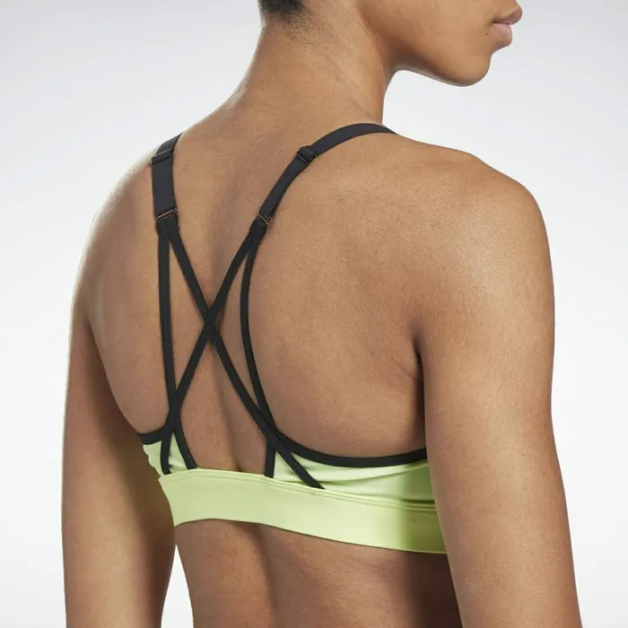 Sports Bras Womens Reebok Lux Strappy MediumImpact Sports Bra Neon Mint