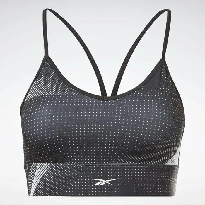 Sports Bras Womens Reebok MYT Printed Sports Bra Black