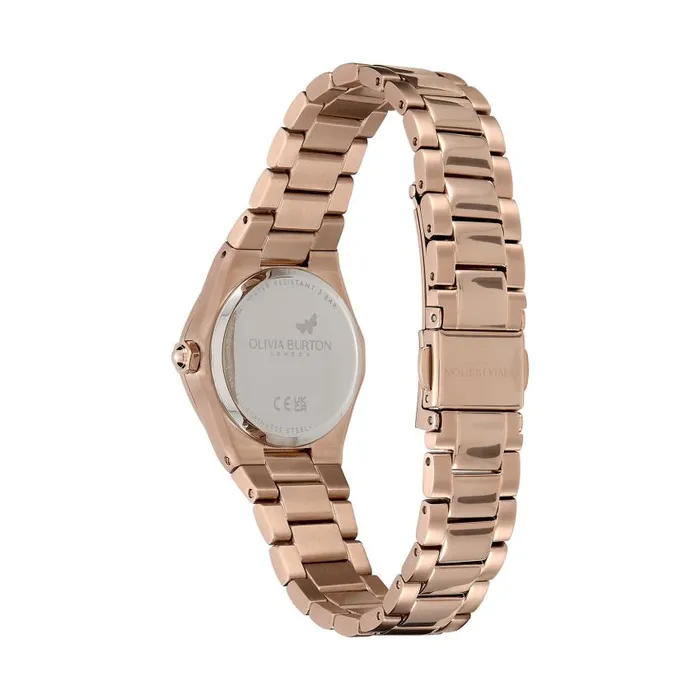 Sports Luxe Watches Women Olivia Burton 28mm Mini Hexa Cranberry and Carnation Gold Bracelet Watch