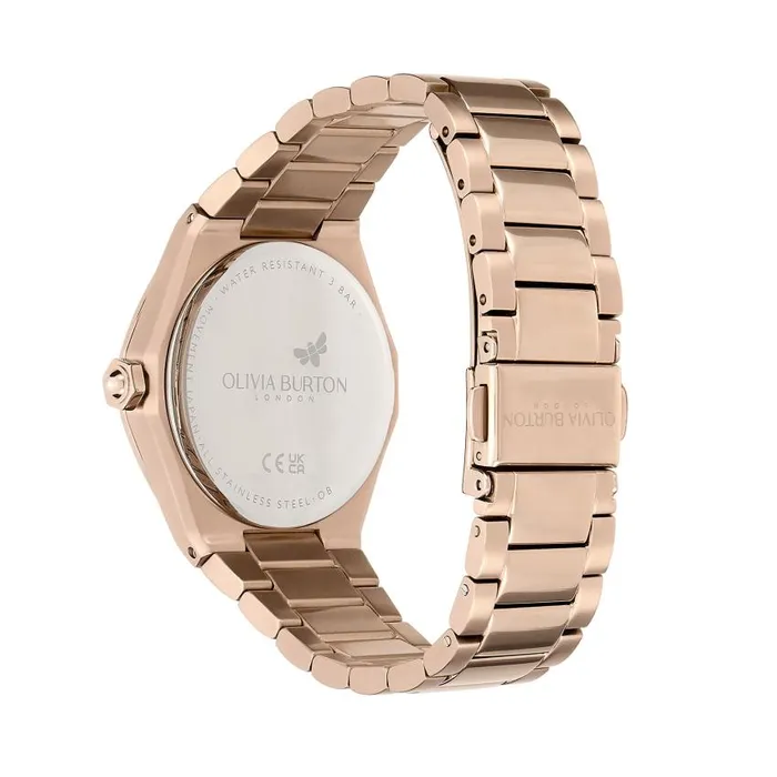 Sports Luxe Watches Women Olivia Burton 33mm Hexa Blush and Carnation Gold Bracelet Watch