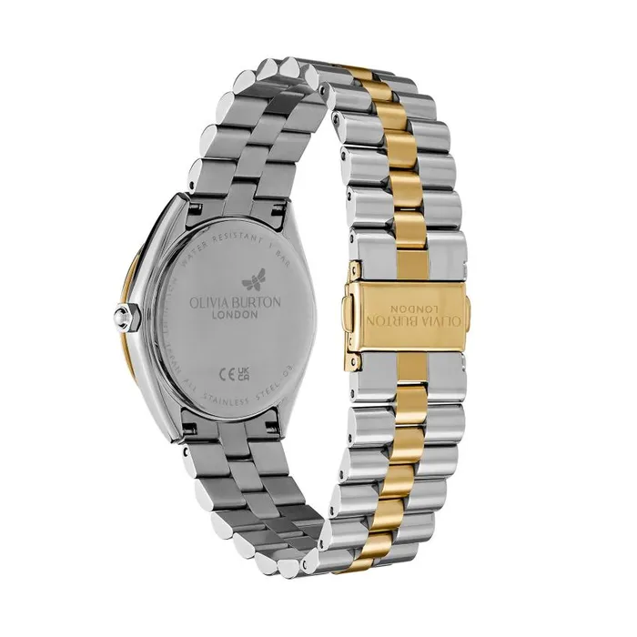 Sports Luxe Watches Women Olivia Burton 34mm Bejewelled Forest Green and Two Tone Bracelet Watch