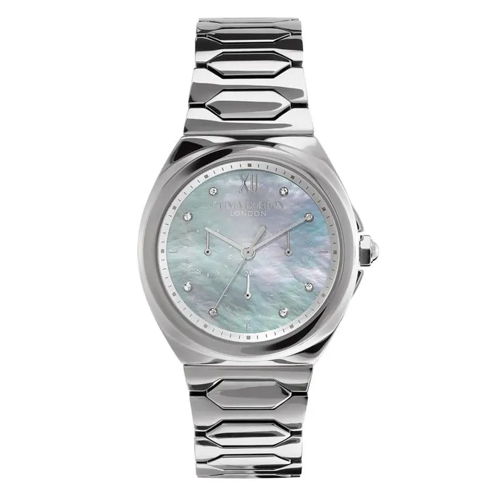 Sports Luxe Watches Women Olivia Burton 36mm Lustre MultiFunction Light Grey and Silver Bracelet Watch Sports Luxe Watches Women Olivia Burton 36mm Lustre MultiFunction Light Grey and Silver Bracelet Watch